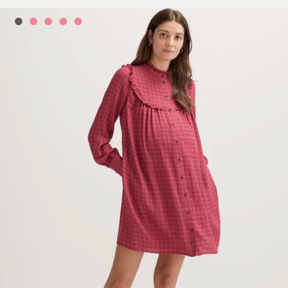 NWT Hatch Collection Mini Vera Dress | Raspberry Red Plaid | Size 3
